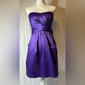 TEASE ME, Jr. -Women’s Satin Sheen Purple Strapless Sz: 9 NWT